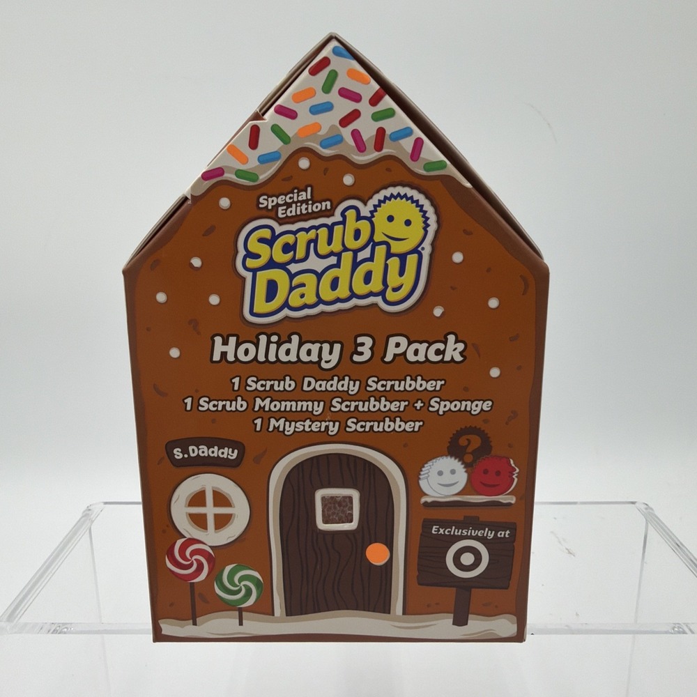 Scrub Daddy Special Edition Gingerbread House 3-Pack Includes A Mystery Scrubber